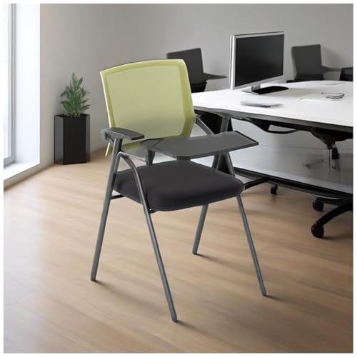 FLEPYHB Studentenstuhl Mit Integriertem Schreibtisch, Klappbare Mesh-Besucherstühle Mit Ergonomischer Rückenlehne, Stapelbare Konferenzraum-Besucherstühle Für Büro Und Schule von FLEPYHB
