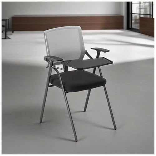 FLEPYHB Studentenstuhl Mit Integriertem Schreibtisch, Klappbare Mesh-Besucherstühle Mit Ergonomischer Rückenlehne, Stapelbare Konferenzraum-Besucherstühle Für Büro Und Schule von FLEPYHB