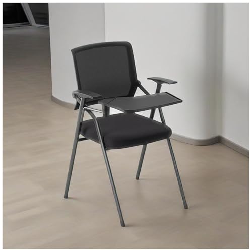 FLEPYHB Studentenstuhl Mit Integriertem Schreibtisch, Klappbare Mesh-Besucherstühle Mit Ergonomischer Rückenlehne, Stapelbare Konferenzraum-Besucherstühle Für Büro Und Schule von FLEPYHB