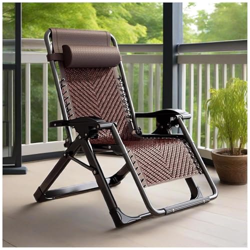FLEPYHB Verstärkter Zero-Gravity-Stuhl, Rattan-Liegestühle mit Verstellbaren Positionen und Kopfstütze, Verstellbare Tragbare Solarium für Garten, Terrasse FLEPYHB Verstärkter Zero-Gravity-Stuhl, Rattan-Liegestühle mit Verstellbaren Positionen und Kopfstütze, Verstellbare Tragbare Solarium für Garten, Terrasse von FLEPYHB