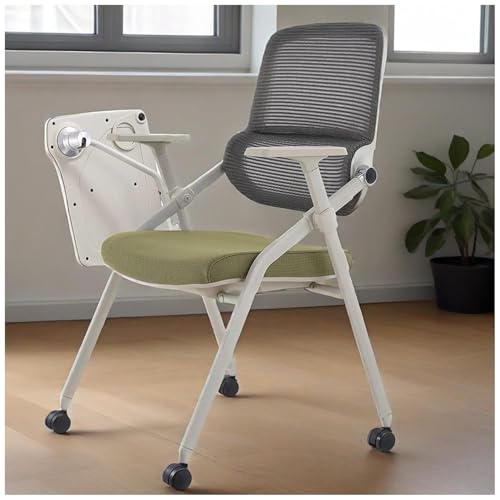 Schülerstuhl Mit Integriertem Schreibtisch, Atmungsaktiver Rückenlehne, Armlehnen, Ergonomisch, Klappbar Und Stapelbar, Büro- Und Besucherstühle Sowie Empfangsstühle Für Zuhause, Schule, Kirche von FLEPYHB