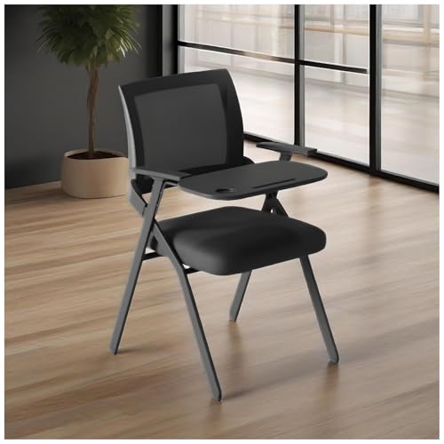 Schülerstuhl Mit Integriertem Schreibtisch, Klappbar Und Stapelbar Gästeempfangsstühle Aus Netzgewebe Mit Ergonomischer Rückenlehne, Gepolsterter Sitzfläche Konferenzraumstühle Für Büro, Schule Schülerstuhl Mit Integriertem Schreibtisch, Klappbar Und Stapelbar Gästeempfangsstühle Aus Netzgewebe Mit Ergonomischer Rückenlehne, Gepolsterter Sitzfläche Konferenzraumstühle Für Büro, Schule von FLEPYHB