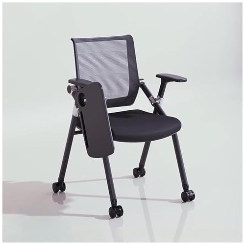 Schülerstuhl Mit Integriertem Schreibtisch, Klappbarer Und Stapelbarer Bürostuhl Mit Ergonomischer Rückenlehne, Atmungsaktiver Rückenlehne, Gewerbliche Schulungsstühle Für Zuhause, Schule, Partys von FLEPYHB