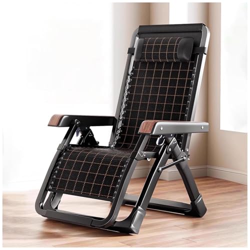 Verstellbare Liegestühle Auf Der Außenterrasse, Klappbare Anti-Schwerkraft-Stühle für Den Innenbereich mit Kopfstütze, Verstärkte Ergonomische Bräunungsliege, Lounge-Liegestühle für Garten, Poolseite von FLEPYHB