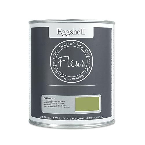 FLEUR DESIGNER'S PAINT Eggshell Nagellack für Verschiedene Oberflächen, satiniert, ohne zu Schleifen, 750 ml, F45 Bambus, auf Wasserbasis, waschbar, sehr widerstandsfähig, für Innen- und von FLEUR DESIGNER'S PAINT