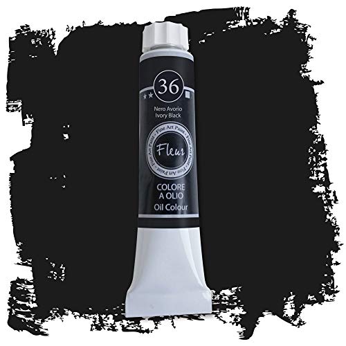 Fleur Ölfarbe 60 ml Nr. 36 Schwarz Elfenbein von FLEUR DESIGNER'S PAINT