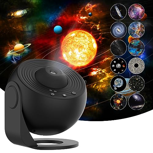 Galaxy-Projektor, FLEVO Sternprojektor, 12-in-1 Planetarium, 4K, realistisches Sternenhimmel-Nachtlicht mit Sonnensystem, Konstellation, Mond, für Kinderzimmer, Erwachsene, Schlafzimmer, Decke, von FLEVO