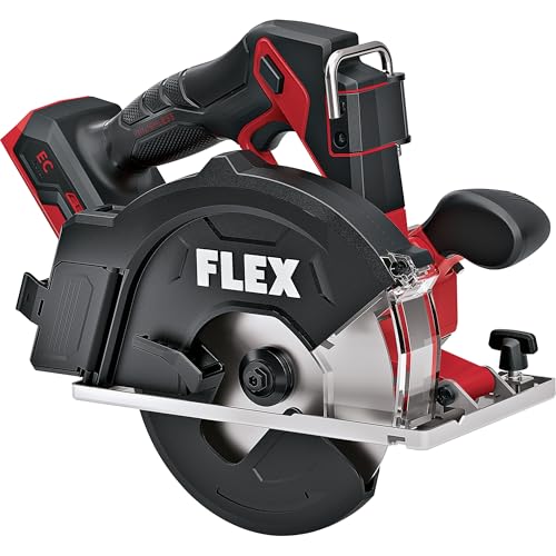FLEX Akku Metall-Handkreissäge 18 V (CSM 57 18-EC C, Akku 18 V, Schnitttiefe 57 mm, 150 mm, max. Materialstärke 800 N/mm2, Sägeblatt, Adapterplatte, Parallelanschlag, Handwerkzeug) 533686 von FLEX
