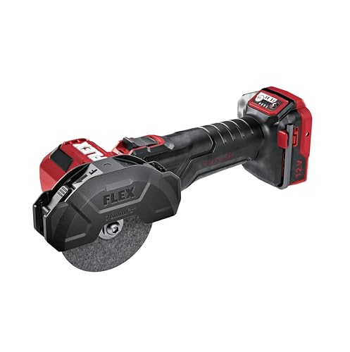 FLEX Akku Mini-Winkelschleifer LBE 76 12-EC C – inkl. Trenn-/Schruppscheibe, Gürtelclip, Trennschutz-Haube (Abmessungen (L×B×H) 235 × 75 × 120 mm, Gewicht 0,85 kg) 531717 von FLEX