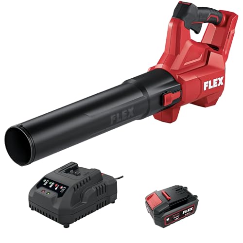 FLEX Aktion Akku Garten-Set GBL 18V – Akku-Laubbläser, 18V Akku und Ladegerät (Max. Schnittkapazität 35 mm, 18V / 5,0 Ah Akku) 534494 von FLEX
