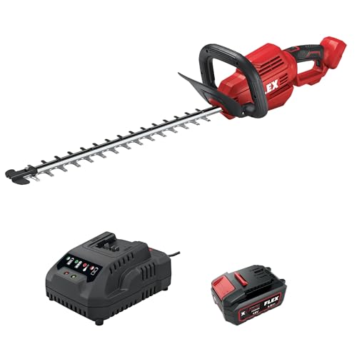 FLEX Aktion Akku-Heckenschere GHT 55 18-EC + AP 18/5.0 + CA 18.0-LD – inkl. 18V Akku und Ladergerät (Abmessung 1000 x 220 x 165 mm, Gewicht 2,9 kg, Schwertlänge 55 cm) 534495 von FLEX