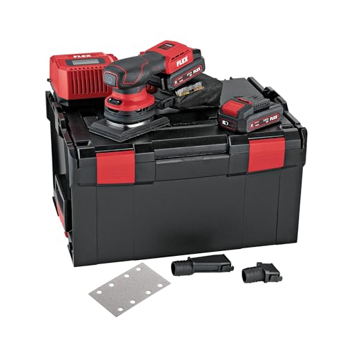 FLEX Aktion Akku-Schwingschleifer OSE 2-80 18-EC/2.5 Set + Schleifpapier-Set (Abmessungen 204 × 83 × 140 mm, Gewicht 1 kg, 18 V Akku) 534499 von Flex
