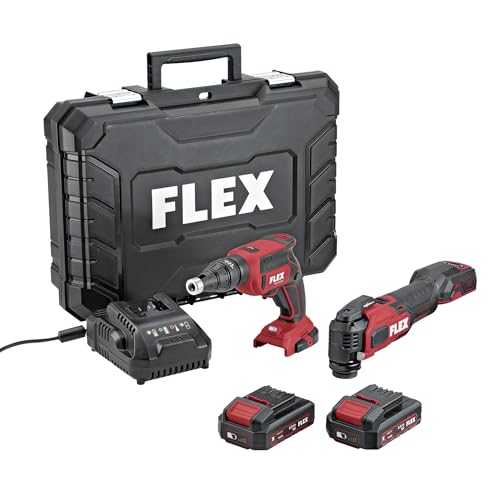 FLEX Aktion DUOpack Akku-Trockenbauschrauber DW 45+MT 18-EC TC/2.5 Set (Maße 475 x 345 x 140 mm, Gewicht 6,85 kg, 18 V Akku) 532427 von FLEX