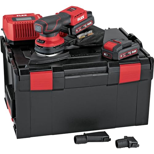 Flex Akku-Exzenterschleifer ODE 2-100 18-EC/2.5 Set (mit Akku, inkl. Schnellladegerät, Klett-Schleifplatte mit 10-Lochsystem, Multisander mit Drehzahlregelung 18 V) 532089 von FLEX