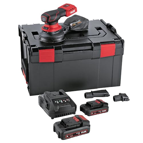 Flex Akku-Exzenterschleifer ORE 2-125 18-EC/2.5 Set (mit Akku, inkl. Schnellladegerät, Schleifteller-ø 125 mm, Multisander mit Drehzahlregelung 18 V) 532083 von FLEX