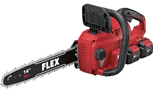 Flex Akku-Kettensäge (Sägeschwert ca. 35 cm, 18 V, Bürstenloser Motor, ergonomisches Griffrohr, Säge, Kettensäge) 531276 von FLEX