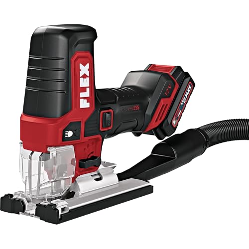 Flex Akku-Stichsäge 12 V JSP 12-EC C (ergonomisch dank SoftGrip-Oberfläche, Absaugstutzen Ø 27 mm, mit LED-Licht, Bürstenloser Motor) 531316 von FLEX