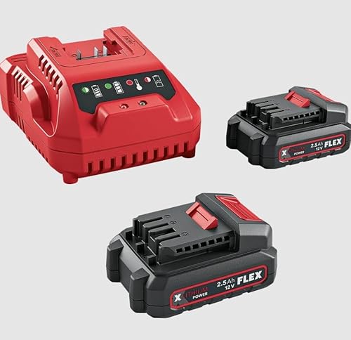 Flex P-Set 12-22 Q (Bestehend aus einem Ladegerät und zwei Akku-Packs, 12 V, Ersatzakku) 531719 von FLEX