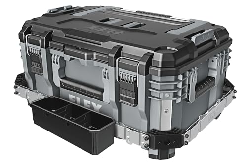 Flex Transportkoffer Small Organizer STACK PACK (aus Schlagfestem Kunststoff, LxBxH 276 x 377 x 143 mm, mit Metallriegelverschluss, Werkzeugkoffer) 531468 von FLEX