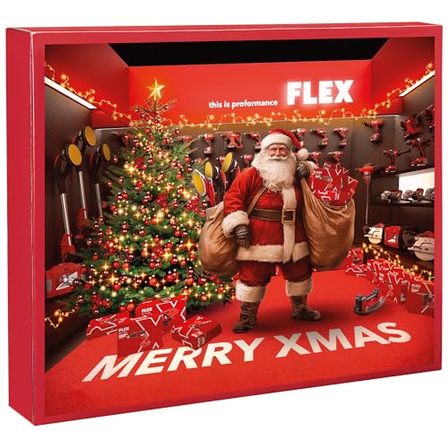 Flex Xmas 2025 (Adventskalender, mit 4V Akkuschraubendreher und umfangreicher Bit-/Bohrerbox, Kalender) 534227 von FLEX