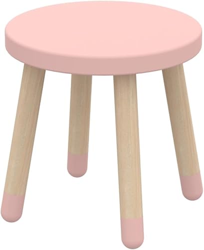 Flexa Dots Kinderstuhl aus Holz perfekt für Kinderzimmer | Runder vielseitiger Sitzhocker kann Man auch für Küche oder Wohnzimmer benutzen | Hocker Ø30cm | Farbe: Rosa von Flexa