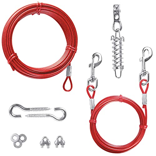 Trixie 2293 Spannleine mit Laufleine, 15 m, rot von TRIXIE