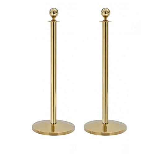 2-Stück-Set Flexibarrier Abgrenzungsständer -Basic Ball Top- (Messing) Kordelständer von Flexibarrier
