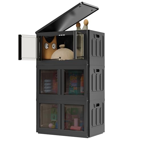 FLEXISPOT Aufbewahrungsbox mit Deckel 32Lx3 Aufbewahrungsbox unterbett aufbewahrungsbox groß stapelbare Storage boxes kisten faltbare Spielzeug-Aufbewahrungsbox, Plastik-Aufbewahrungsbox von FLEXISPOT