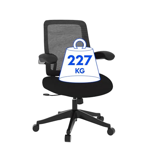 FLEXISPOT Big MAX Ergonomischer Bürostuhl 227 KG, 90° klappbare Armlehnen für Zuhause Arbeitszimmer Büro, Heavy Duty Office Stuhl mit extra dickem Schaumstoffkissen, Schreibtischstuhl für XXL von FLEXISPOT