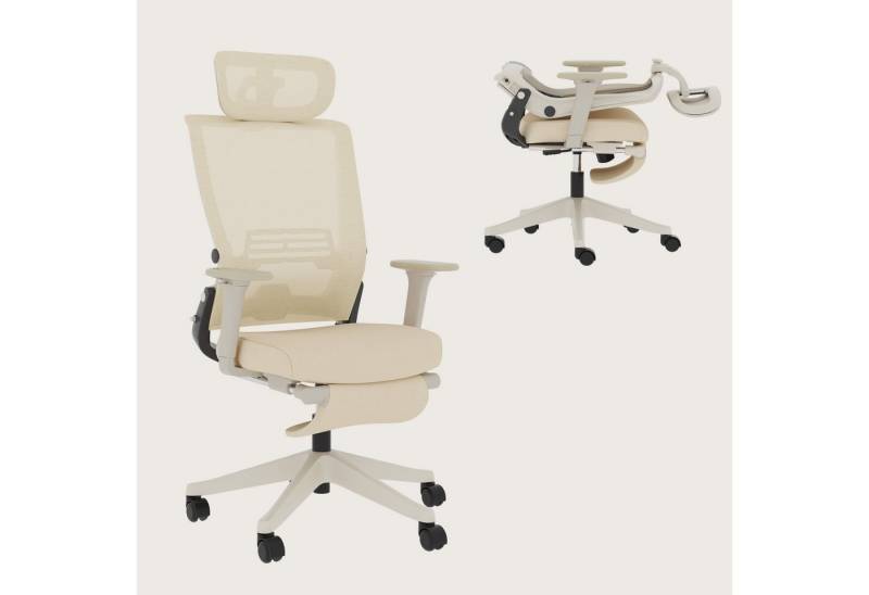FLEXISPOT Bürostuhl Foldex Ergonomischer Bürostuhl Schreibtischstuhl, 2D Kopfstütze Schreibtischstühle mit Fußstütze für die Arbeit zu Hause von FLEXISPOT