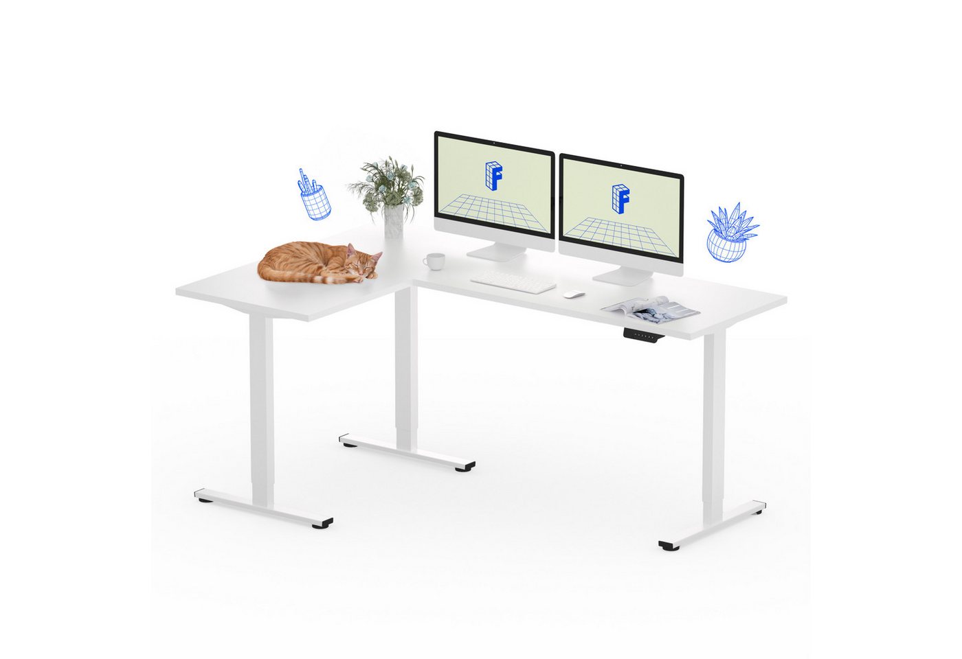 FLEXISPOT Eckschreibtisch Q1/Q3L L-Computertisch (4 Höhen-Speicherplätze & Anti-Kollisionssystem & Geräuschlos), Höhenverstellbarer L-Form Schreibtisch 180 x 120 cm FLEXISPOT Eckschreibtisch Q1/Q3L L-Computertisch (4 Höhen-Speicherplätze & Anti-Kollisionssystem & Geräuschlos), Höhenverstellbarer L-Form Schreibtisch 180 x 120 cm von FLEXISPOT
