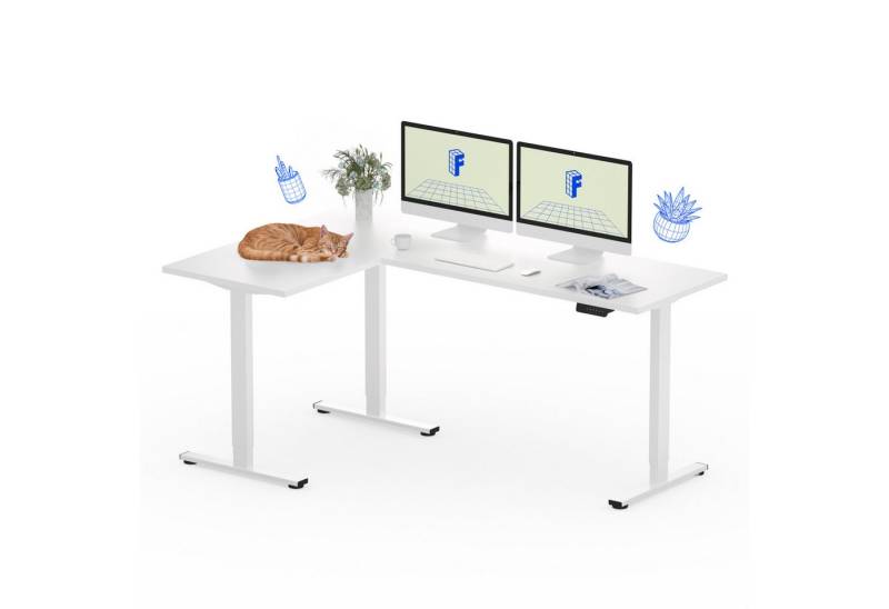 FLEXISPOT Eckschreibtisch Q1/Q3L L-Computertisch (4 Höhen-Speicherplätze & Anti-Kollisionssystem & Geräuschlos), Höhenverstellbarer L-Form Schreibtisch 180 x 120 cm von FLEXISPOT