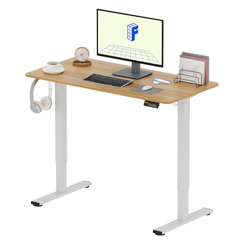 FLEXISPOT Elektrischer Höhenverstellbarer Schreibtisch 120 x 60 cm, Ergonomischer Tischplatte, Steh-Sitz Tisch Computertisch, einfache Montage, Adjustable Desk(Ahorn) von FLEXISPOT