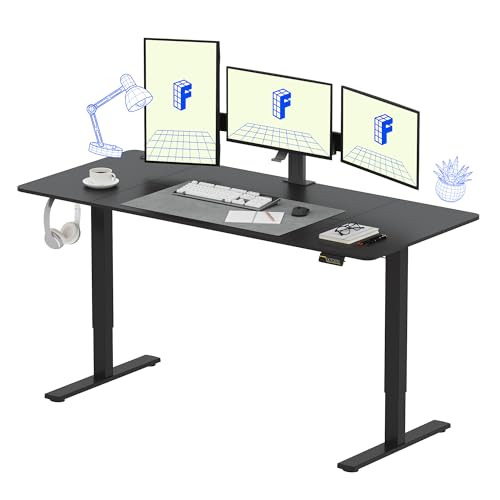 FLEXISPOT Elektrischer Höhenverstellbarer Schreibtisch 180 x 80 cm, Ergonomischer Tischplatte, Steh-Sitz Tisch Computertisch, einfache Montage, Adjustable Desk(schwarz) von FLEXISPOT