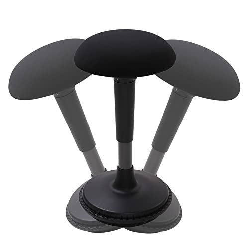 FLEXISPOT Ergonomie Wobble Hocker Arbeitshocker Bürohocker Ergonomische Stehhilfe Hoch verstellbar Sitzhocker Drehhocker Perfekt für Stehpult (schwarz) von FLEXISPOT