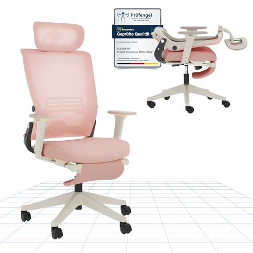 FLEXISPOT Ergonomischer Bürostuhl, Foldex, klappbarer Bürostuhl für Kleine Räume mit Lendenwirbelstütze, Höhenverstellbaren Armlehnen, 2D Kopfstütze, Schreibtischstühle mit Fußstütze für Homeoffice FLEXISPOT Ergonomischer Bürostuhl, Foldex, klappbarer Bürostuhl für Kleine Räume mit Lendenwirbelstütze, Höhenverstellbaren Armlehnen, 2D Kopfstütze, Schreibtischstühle mit Fußstütze für Homeoffice von FLEXISPOT