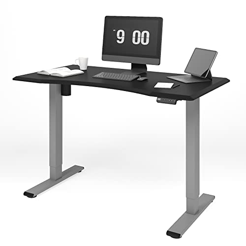 FLEXISPOT Höhenverstellbarer Elektrisch höhenverstellbarer Schreibtisch, mit Memory-Steuerung und Softstart/-Stop (Silber+Schwarz 1 Motor 2-teilige Beine) von FLEXISPOT