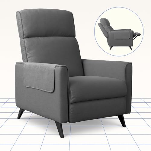 FLEXISPOT Relaxsessel, Pushback, Fernsehsessel mit Liegefunktion, Verstellbarer Schlafsessel im Wohnzimmer, Sessel im Schlafzimmer, Grau von FLEXISPOT