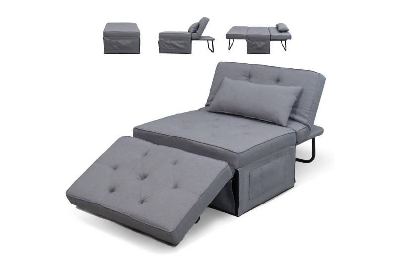 FLEXISPOT Schlafsofa Relaxsessel mit Liegefunktion, Loungesessel, Ottoman, Grau, klappsofa von FLEXISPOT