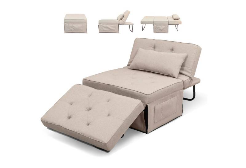 FLEXISPOT Schlafsofa Relaxsessel mit Liegefunktion, Loungesessel, Ottoman, Beige, klappsofa von FLEXISPOT