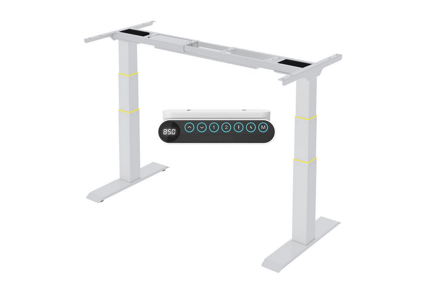 FLEXISPOT Schreibtisch Elektrisch höhenverstellbares Tischgestell E6 (2 Motore, 3-Fach-Teleskop, 4 Speicherplätze, Kollisionschutz Funktion, LED-Display), USB Ladeanschluss, MAX Load: 160KG von FLEXISPOT