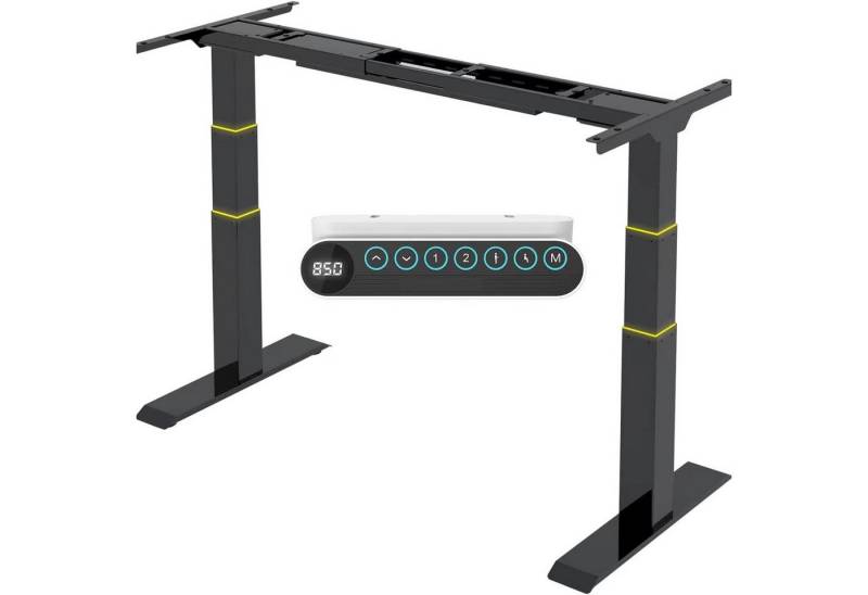 FLEXISPOT Schreibtisch Elektrisch höhenverstellbares Tischgestell E6 (2 Motore, 3-Fach-Teleskop, 4 Speicherplätze, Kollisionschutz Funktion, LED-Display), USB Ladeanschluss, MAX Load: 160KG von FLEXISPOT