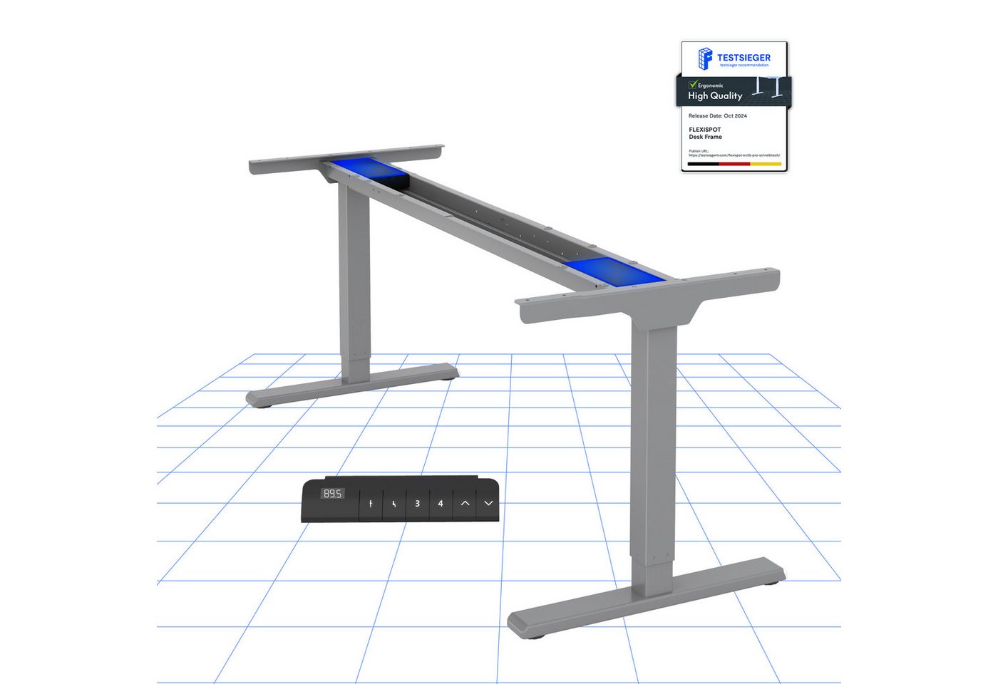 FLEXISPOT Schreibtisch EB2, Höhenverstellbares Tischgestell, Dual-Motor&2-Fach-Teleskop von FLEXISPOT