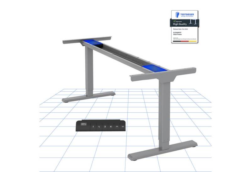 FLEXISPOT Schreibtisch Elektrisch höhenverstellbares Tischgestell (Dual-Motor & 2-Fach-Teleskop, ohne Tischplatte), Einfache Bedienung, Anti-Kollisionssystem, Max. Load: 100KG von FLEXISPOT