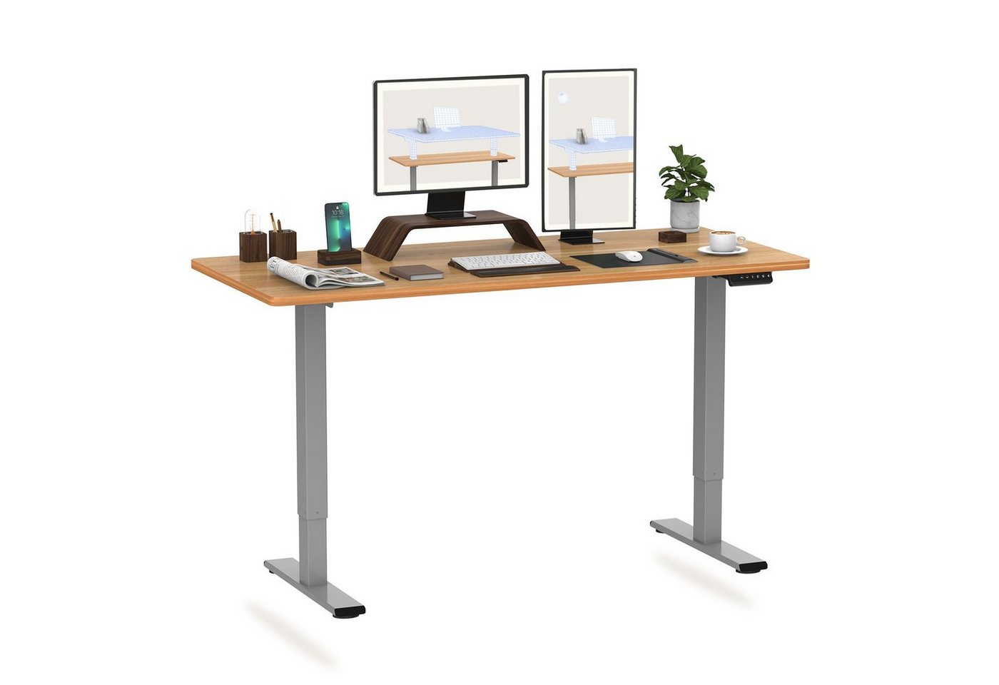 FLEXISPOT Schreibtisch EB2-SET, Höhenverstellbarer Schreibtisch, Dual-Motor & 2-FACH-TELESKOP von FLEXISPOT