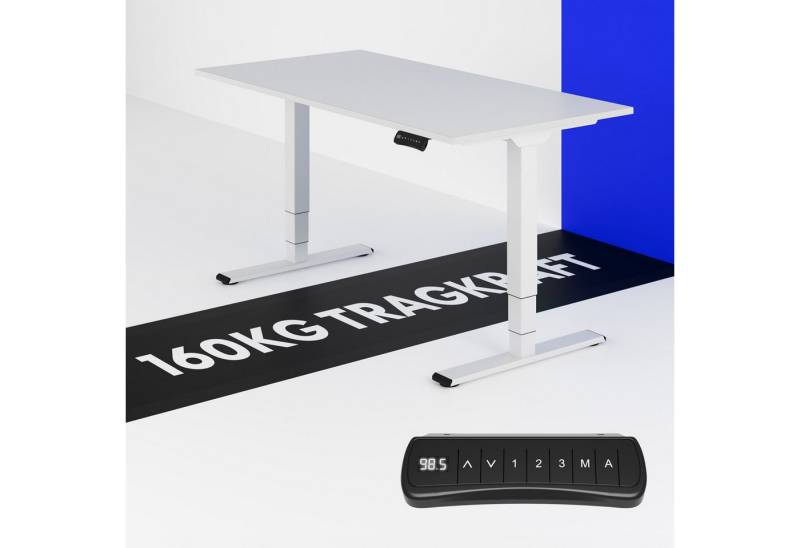 FLEXISPOT Schreibtisch Elektrisch Höhenverstellbarer Schreibtisch EC5 PRO mit Dualmotor (3-fach-Teleskop & 3 Speicherhöhen, Intervall-Timer & Antikollisionssystem, mit Memory-Steuerung), Einteilige Tischplatte(Made in EU) 140 x 80/160 x 80, MAX. LOAD 160KG von FLEXISPOT
