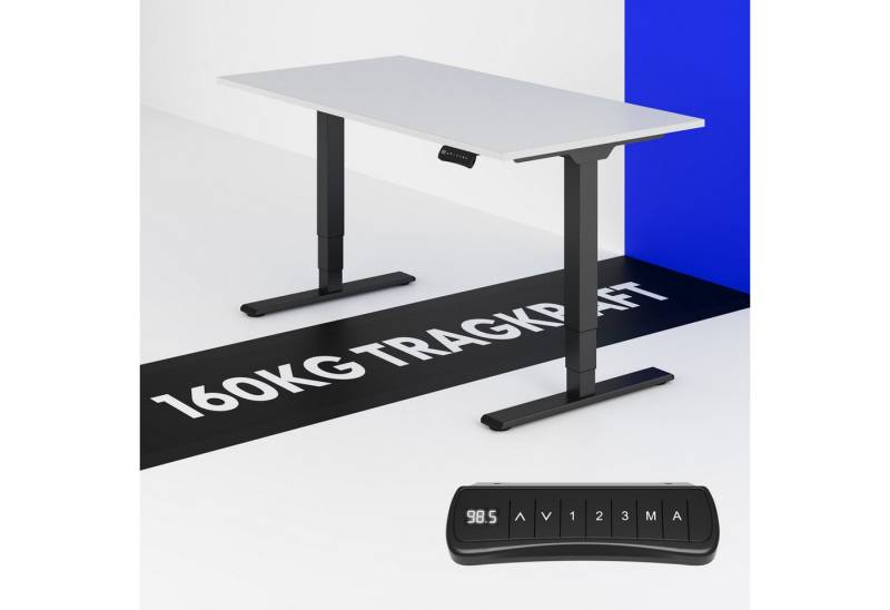 FLEXISPOT Schreibtisch Elektrisch Höhenverstellbarer Schreibtisch EC5 PRO (2 Motore & 3 Hub-Säulen & 3-fach-Teleskop, mit Memory-Steuerung), Einteilige Tischplatte(Made in EU) 140 x 80/160 x 80, MAX. LOAD 160KG von FLEXISPOT