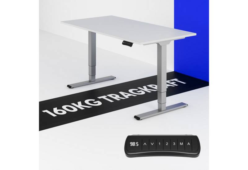 FLEXISPOT Schreibtisch Elektrisch Höhenverstellbarer Schreibtisch EC5 PRO (2 Motore & 3 Hub-Säulen & 3-fach-Teleskop, mit Memory-Steuerung), Einteilige Tischplatte(Made in EU) 140 x 80/160 x 80, MAX. LOAD 160KG von FLEXISPOT
