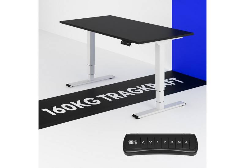 FLEXISPOT Schreibtisch Elektrisch Höhenverstellbarer Schreibtisch EC5 PRO (2 Motore & 3 Hub-Säulen & 3-fach-Teleskop, mit Memory-Steuerung), Einteilige Tischplatte(Made in EU) 140 x 80/160 x 80, MAX. LOAD 160KG von FLEXISPOT