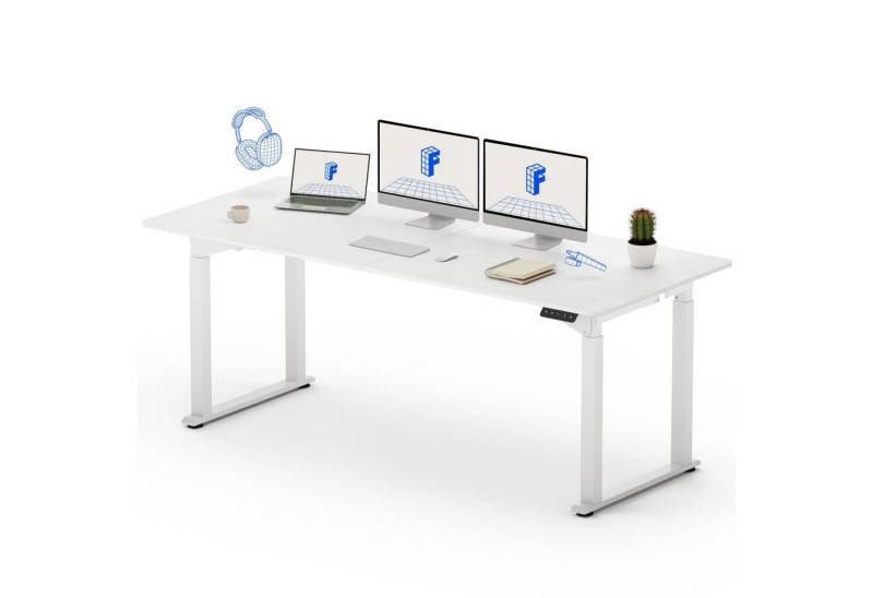 FLEXISPOT Schreibtisch Elektrisch höhenverstellbarer Tisch mit Doppelmotor (Höhenverstellbarer Schreibtisch elektrisch), 4-Beinen, 2 Motoren, 2-Fach-Teleskop von FLEXISPOT